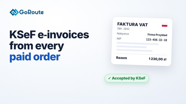 Automatic KSeF invoices for online stores: a paid order becomes a KSeF e-invoice, explainer thumbnail